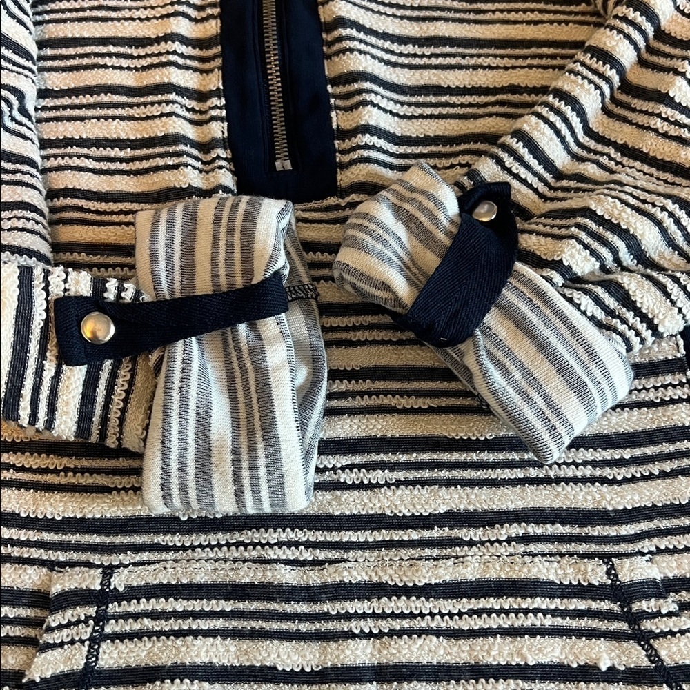 Ruby Rd Textured Striped Quarter Zip Blue Size Medium - Picture 9 of 9